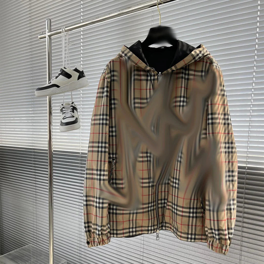 Men's 'BURB' Black Reversible Windbreaker